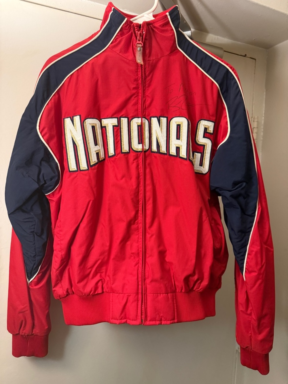 Washington Nationals Red Team Jacket Signed Ryan Zimmerman